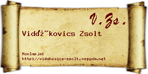 Vidákovics Zsolt névjegykártya