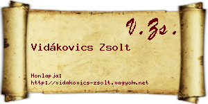 Vidákovics Zsolt névjegykártya